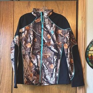 Legendary Whitetails Camouflage Jacket with Black and Teal Highlights